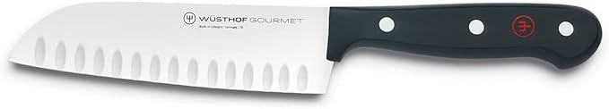 WÜSTHOF Gourmet 5" Hollow Edge Santoku Knife, Black | Amazon (US)