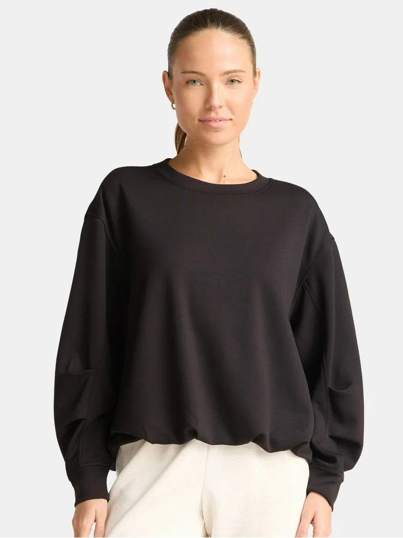 Avia Women's Knit Bubble Top with Long Sleeves, Sizes XS-XXXL - Walmart.com | Walmart (US)