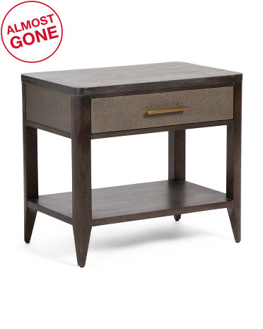 28x25x18 York Leather Beech Wood Nightstand | TJ Maxx