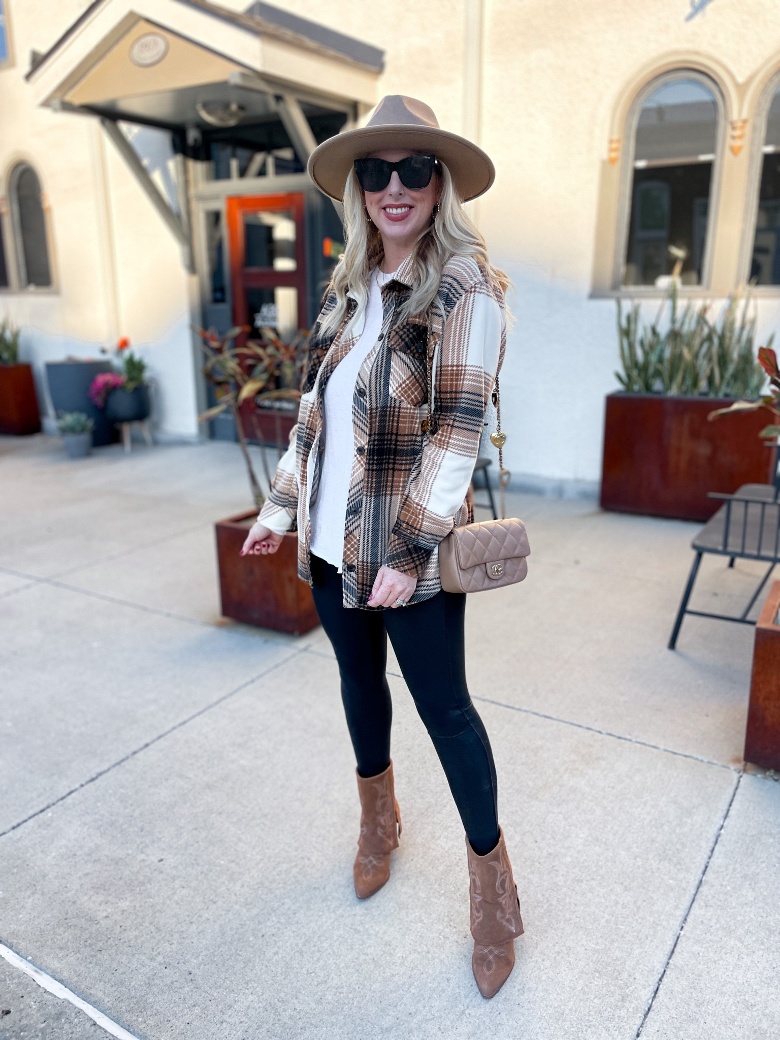 Nsale outfit, Nordstrom Anniversary sale outfit, plaid shacket, Spanx faux leather leggings, Steve Madden boots 

#LTKsalealert #LTKxNSale #LTKFind