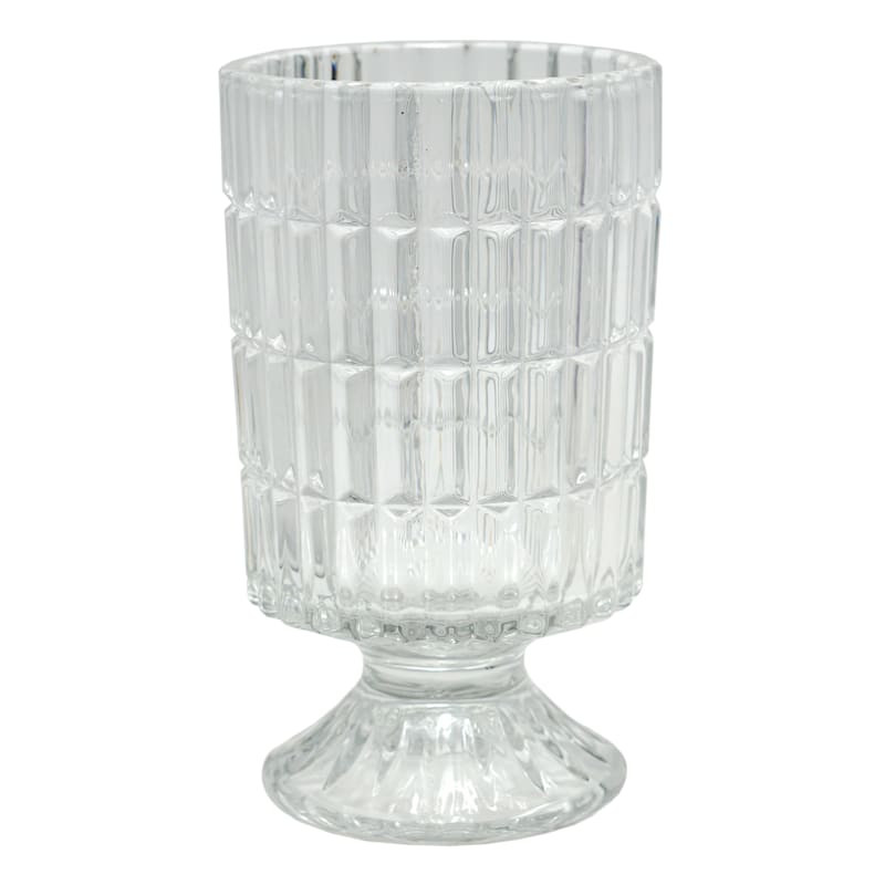 Providence Footed Clear Glass Vase, 4x7 | At Home