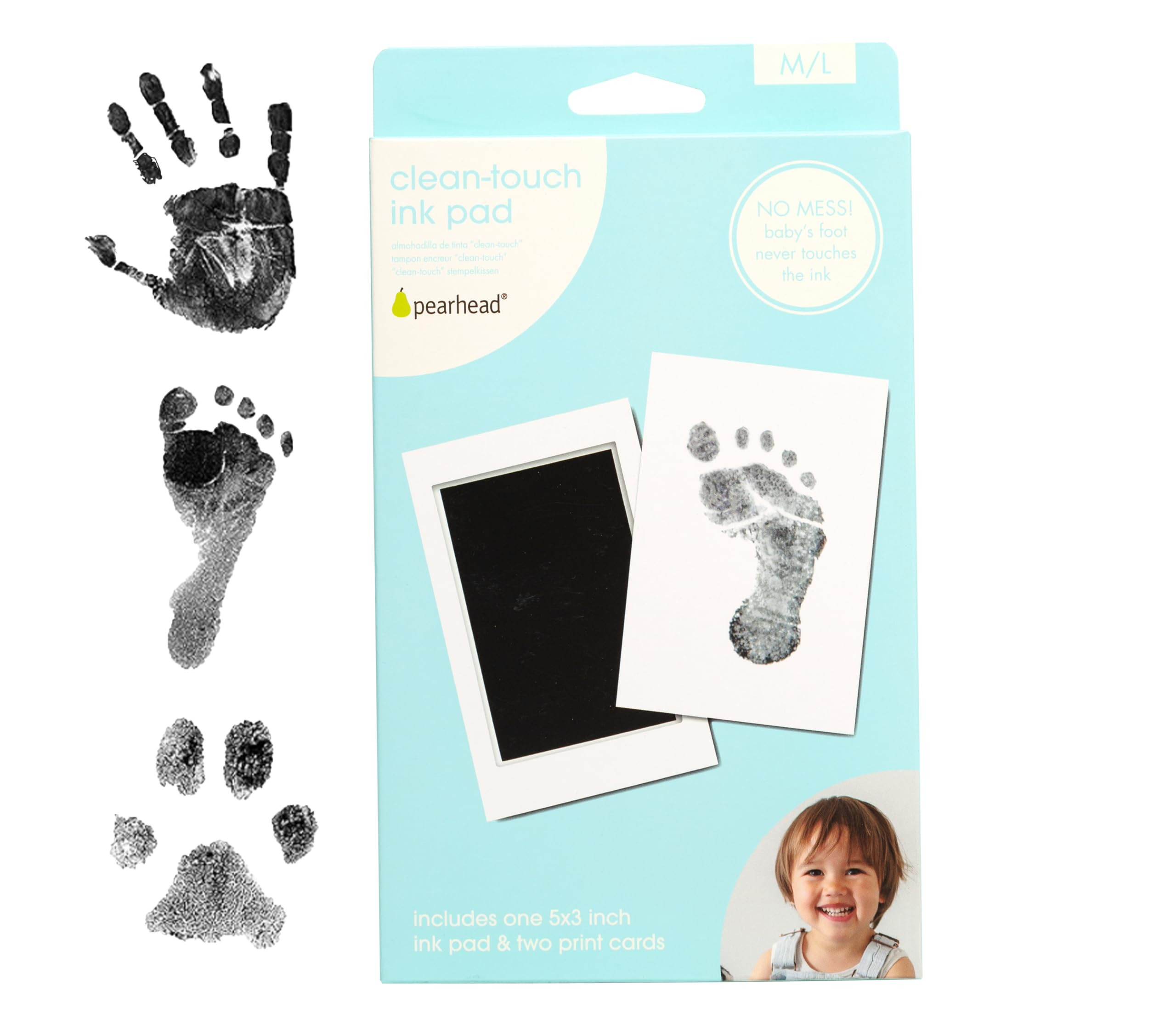 Pearhead Clean-Touch Baby Ink Pad, No Mess Clean-Touch Ink Pad with Imprint Cards, Safe for Skin,... | Amazon (US)