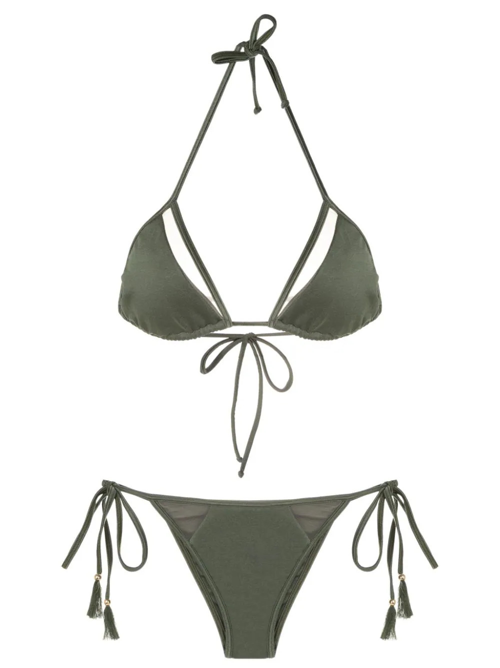 Brigitte cut-out triangle-cup bikini - Green | Farfetch Global