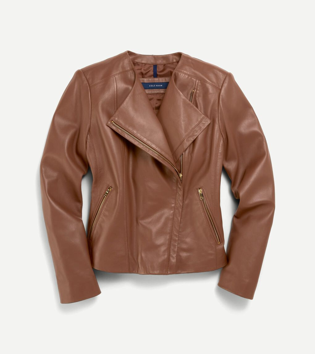 Women's Asymmetrical Leather Jacket | Cole Haan (US)