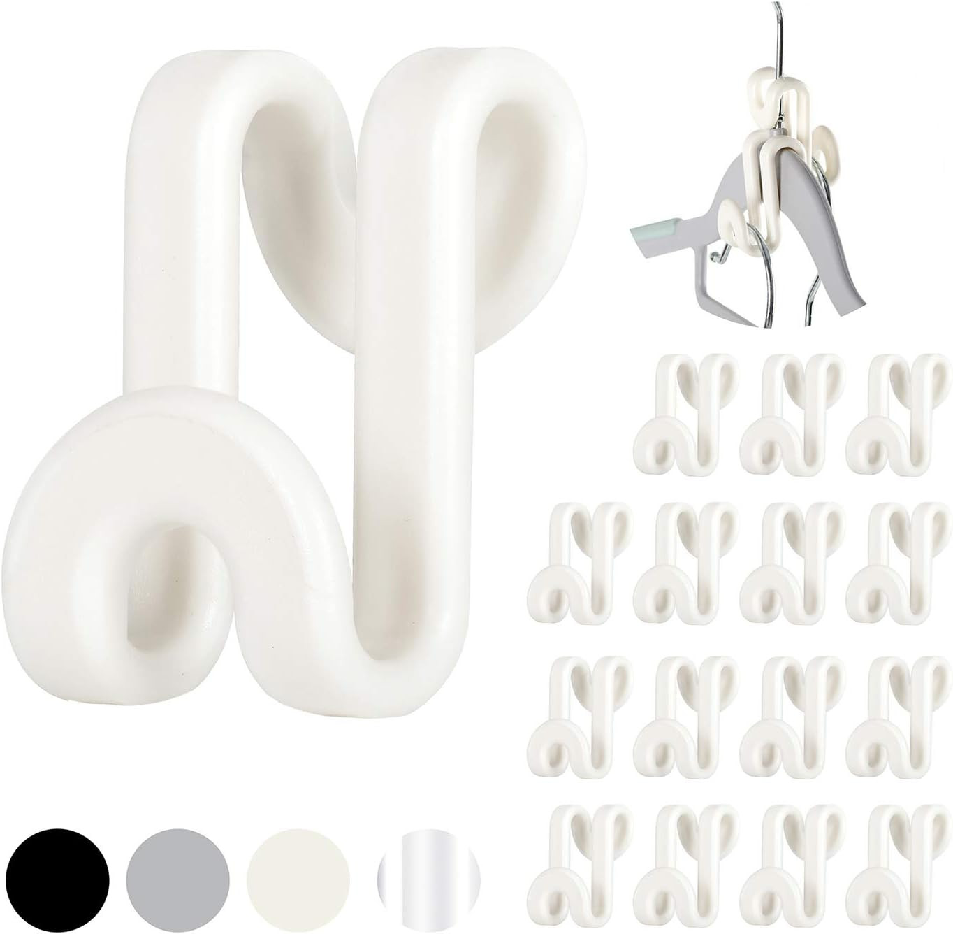 Cascading Hanger Connector, 60 Pcs Plastic Connector Hooks for Velvet Hanger or Clothes Hangers, ... | Amazon (US)