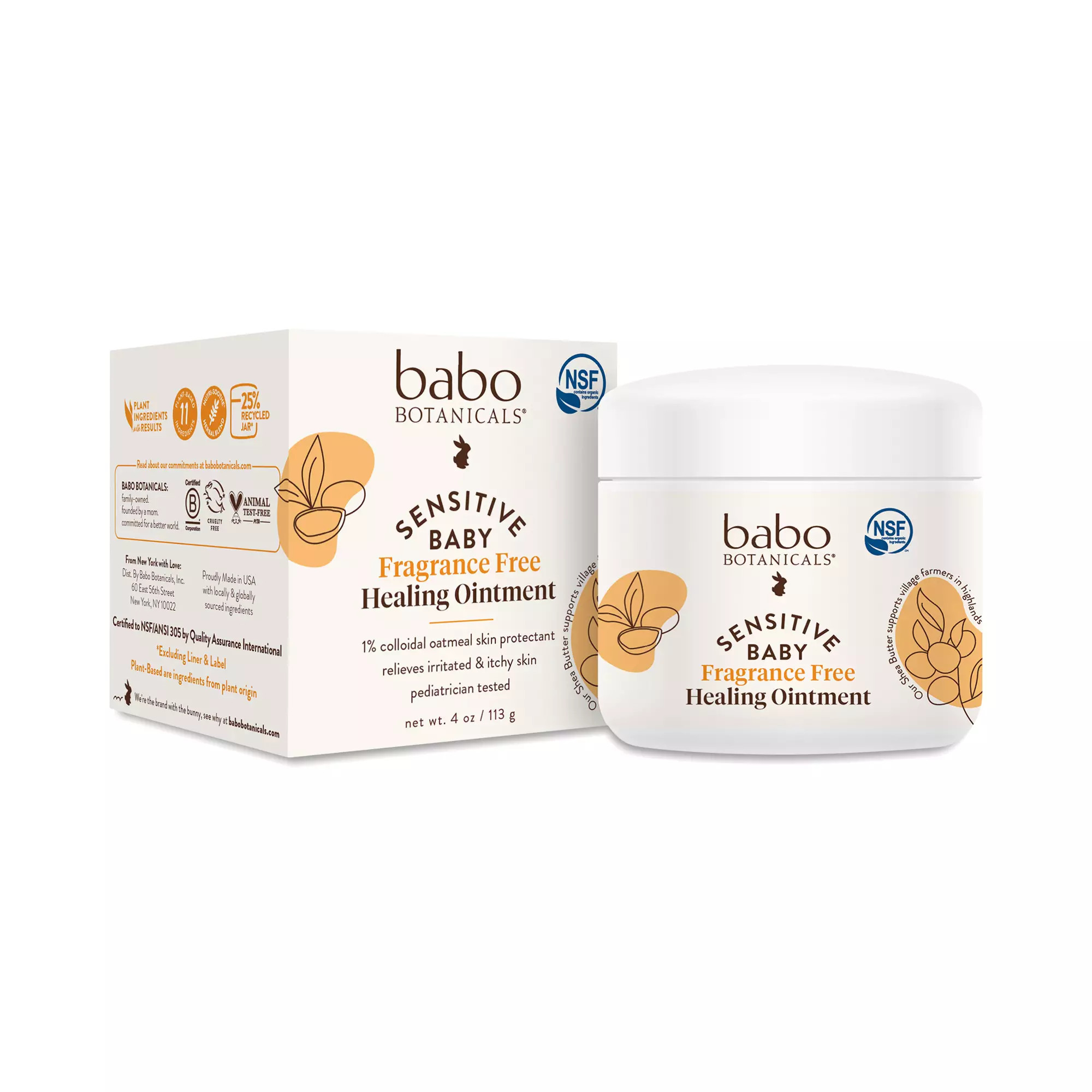 Babo Botanicals, Sensitive Baby Healing Ointment, Fragrance-Free | Thrive Market