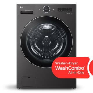 5.0 cu. ft. Mega Capacity Smart Front Load Electric All-in-One Washer Dryer Combo with TurboWash360 WiFi in Black Steel | The Home Depot