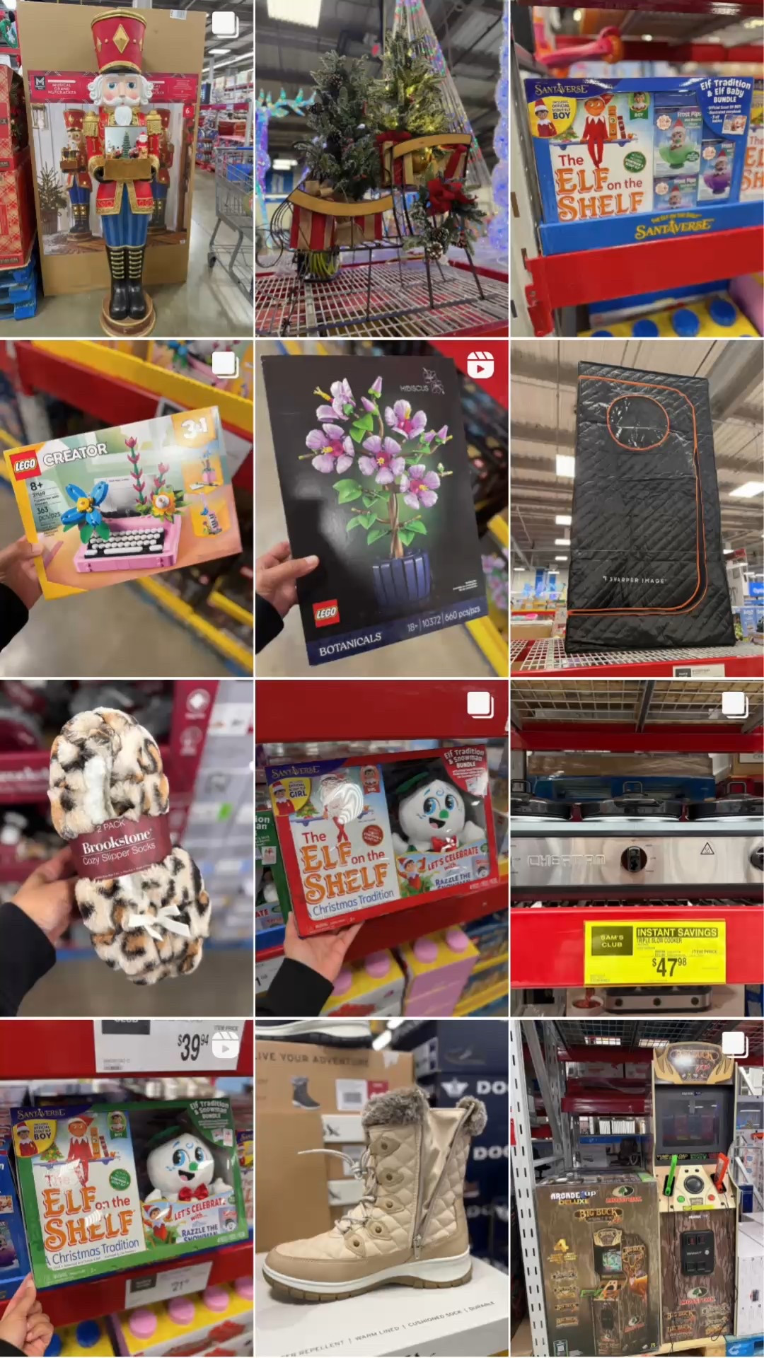 sam’s club holiday decor christmas nutcracker santas sleigh elf shelf winter boots cozy slippers slipper socks legos flowers creator home finds gift ideas seasonal shopping store random club