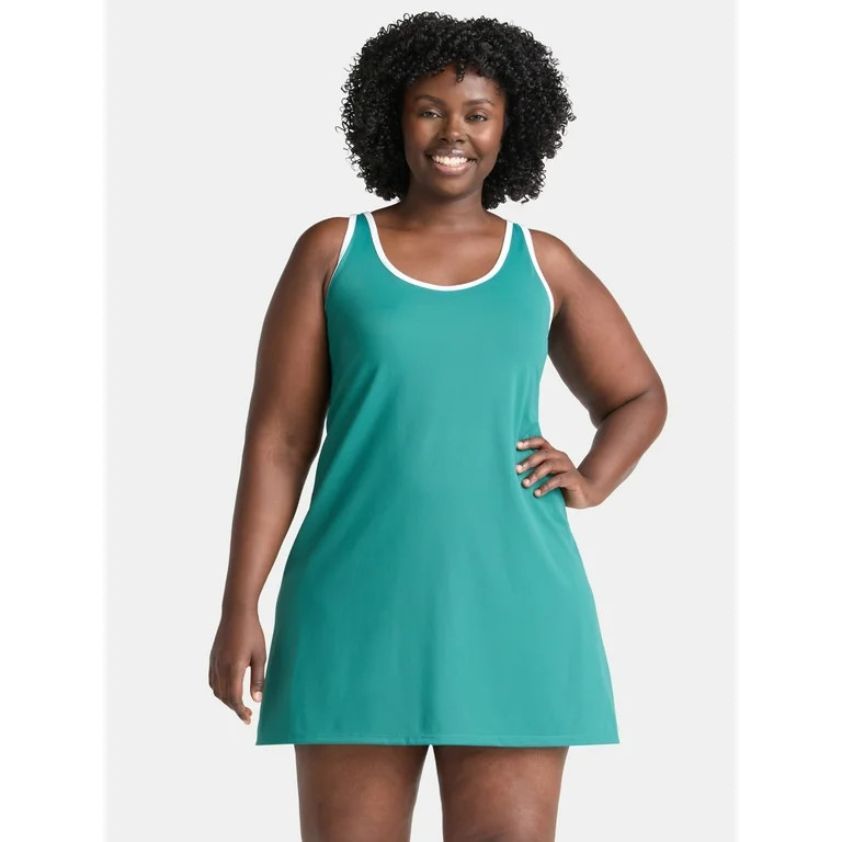 Avia Women's and Women's Plus Racerback Active Piped Dress, Size XS-4X | Walmart (US)