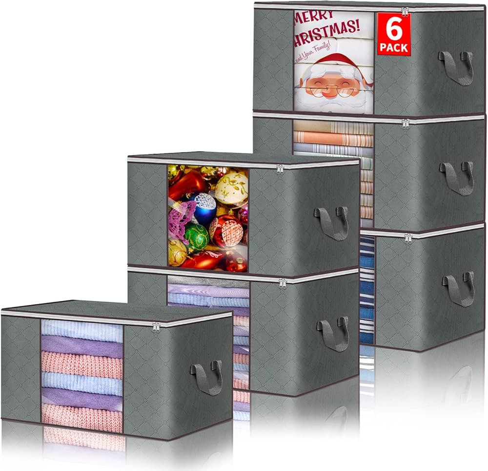 Clothes storage bags Large Capacity Clothes Storage Bins Foldable Closet Organizers Storage Conta... | Amazon (US)