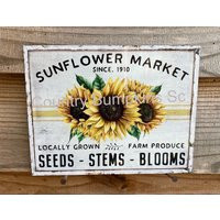 Sunflower Market Sign Decor Wreath Attachment Supplies Craft Metal Center | Etsy (US)