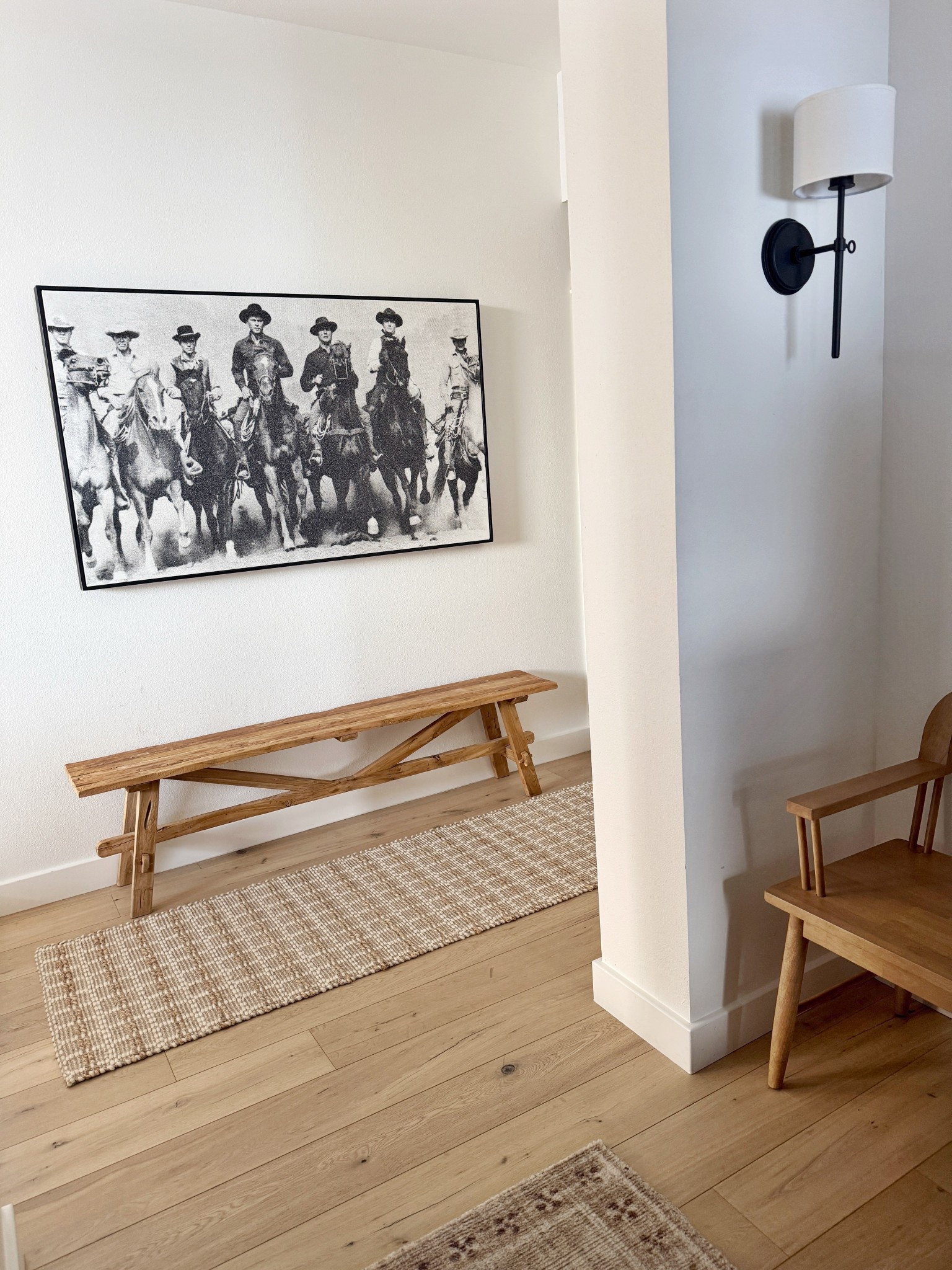 Entry way winter home 

Runner rug
Target
Bench 
Country 

#LTKHome