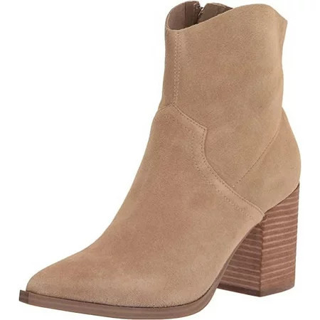 Steve Madden Cate Sand Suede Block Heel Pointed Toe Pull On Fashion Ankle Boots (Sand Suede 6.5) | Walmart (US)