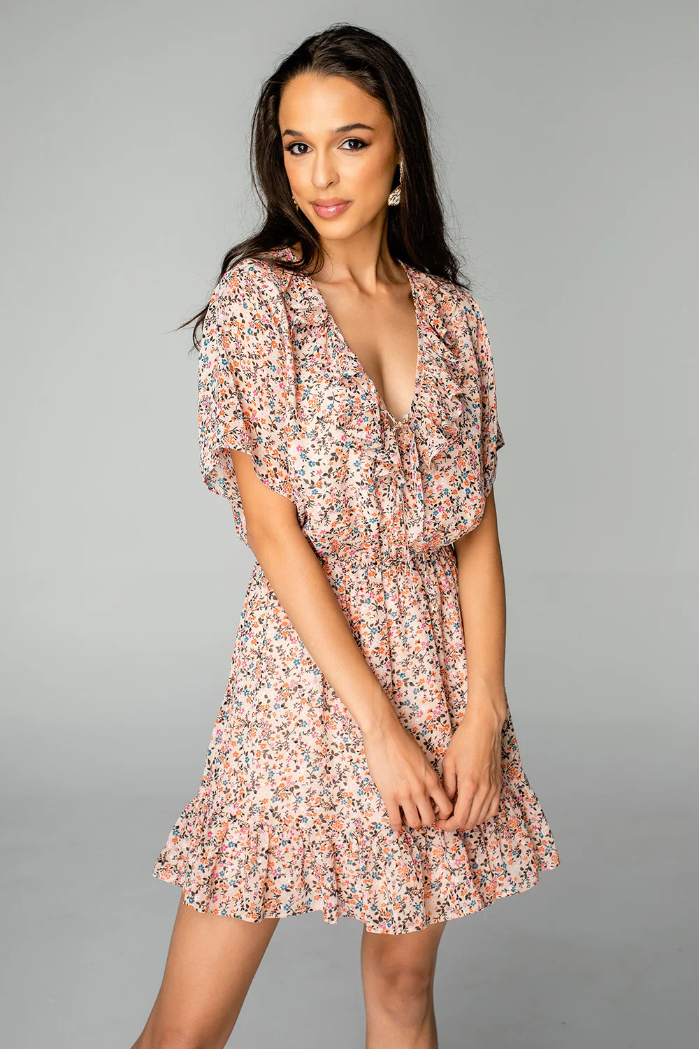 Trixy Ruffled Mini Dress - Bouquet | BuddyLove