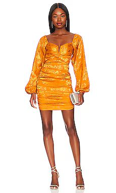 MORE TO COME Briget Ruched Backless Dress in Burnt Orange from Revolve.com | Revolve Clothing (Global)