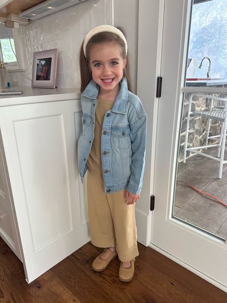 Kindergarten outfit of the day. Matching co-ordinate outfit with light denim jacket for warmer spring days  

#LTKshoecrush #LTKfamily #LTKkids