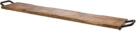 Godinger Wood Serving Tray, Charcuterie Platter Cheese Board with Metal Handles - 40 inch | Amazon (US)