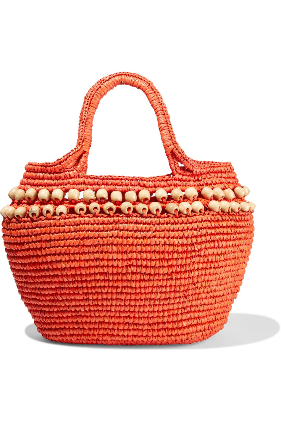 Bead-embellished woven toquilla straw tote | The Outnet (US and CA)