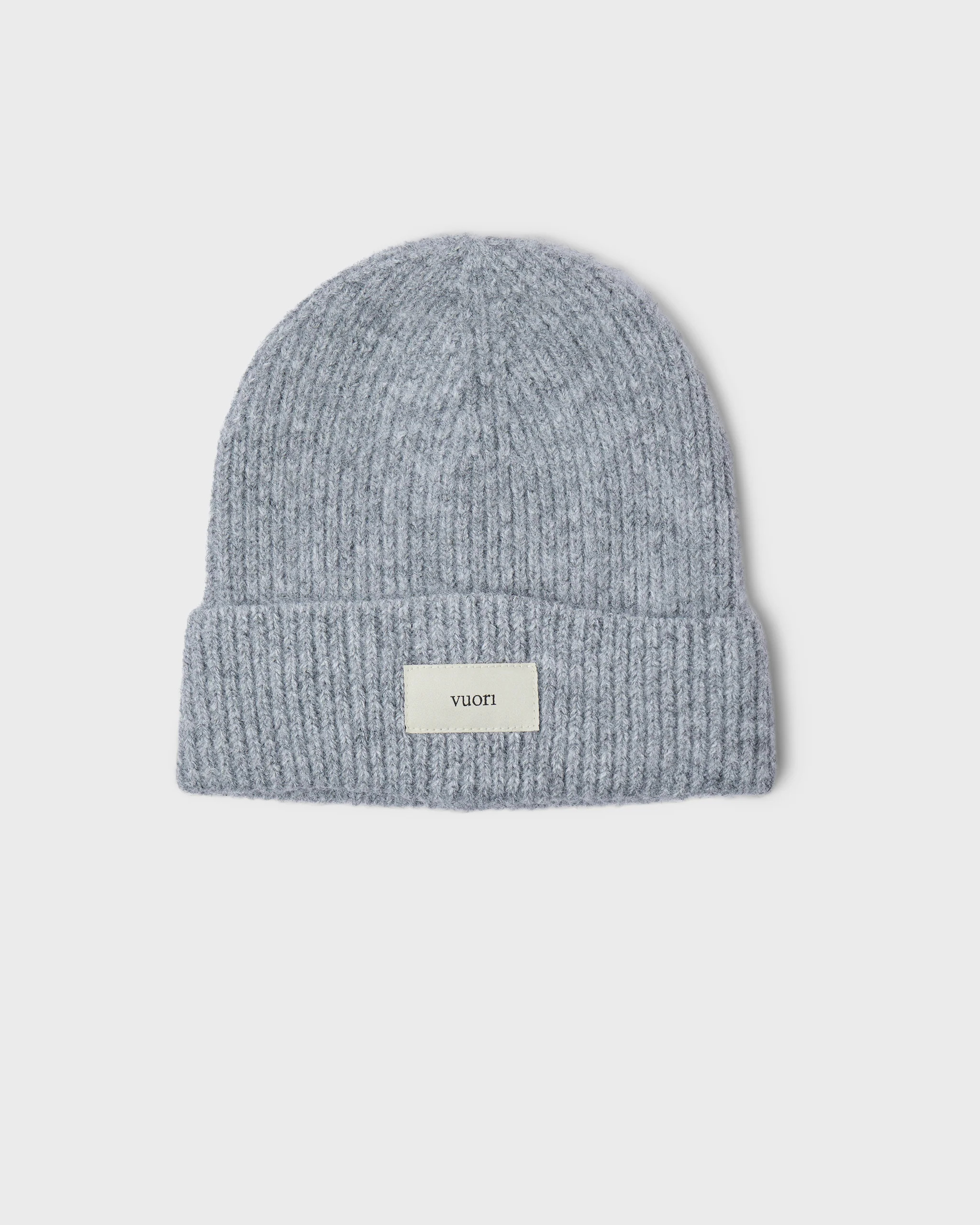 Label Beanie | Light Heather Grey Ribbed Beanie | Vuori | Vuori Clothing (US & Canada)