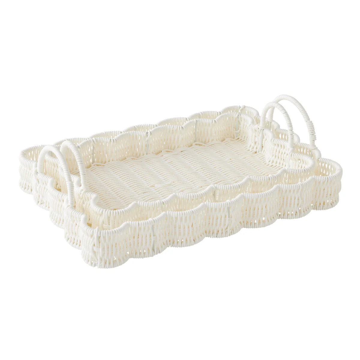 Wicker Tray Set - White | Caitlin Wilson Design