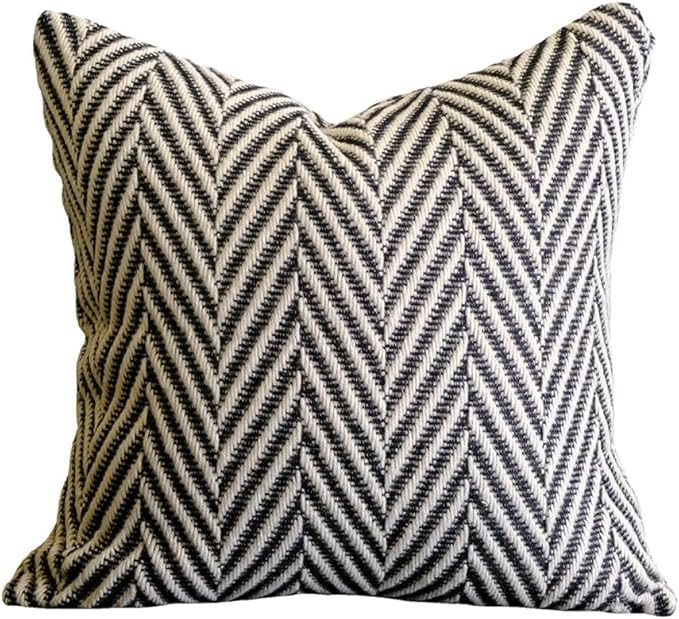 Boho Throw Pillow Cover Black and White Knitted Woven Pillow Cushion Cover Arrow Knit Decoration ... | Amazon (US)