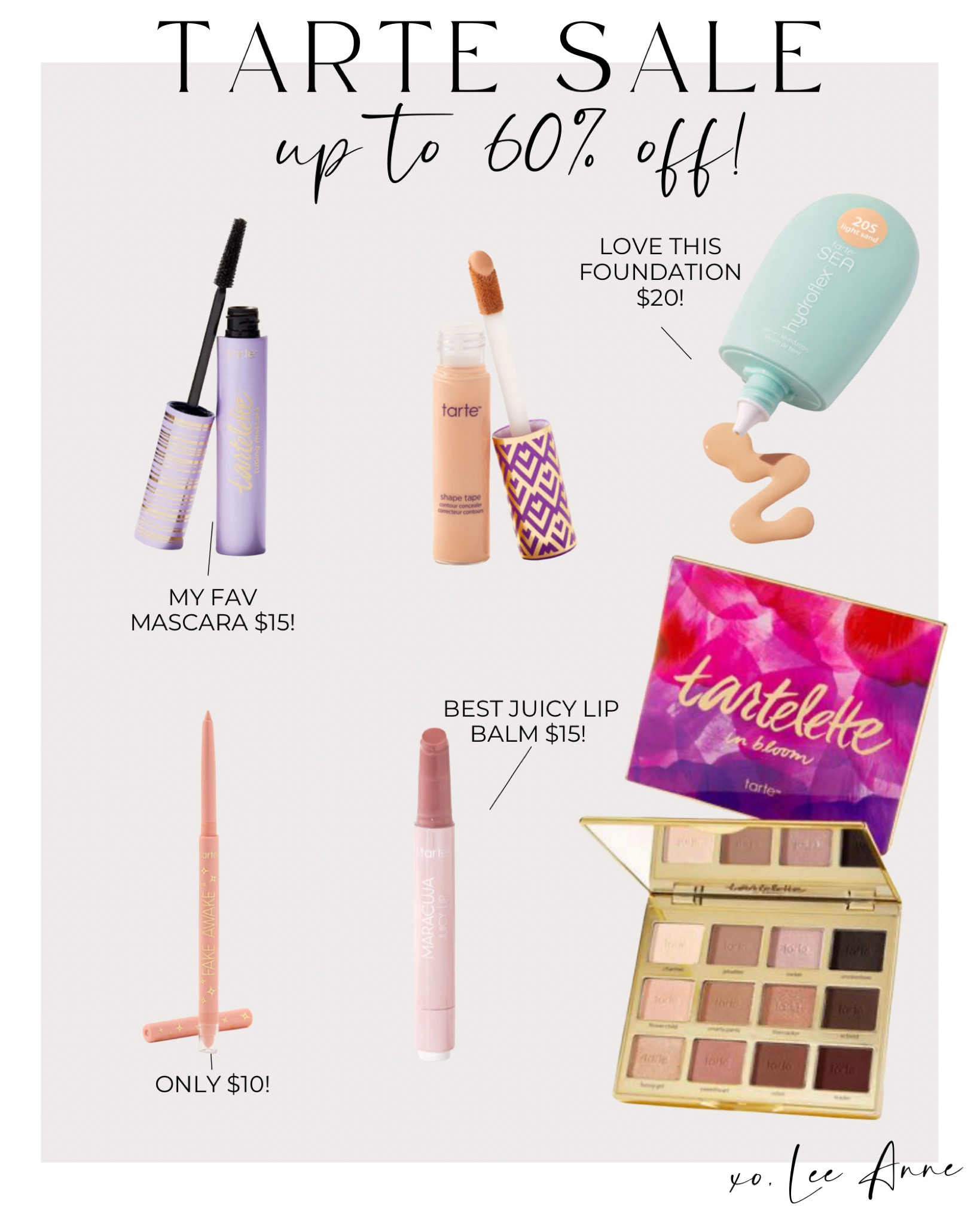 Tarte sale up to 60% off! 

Lee Anne Benjamin 🤍

#LTKstyletip #LTKsalealert #LTKbeauty