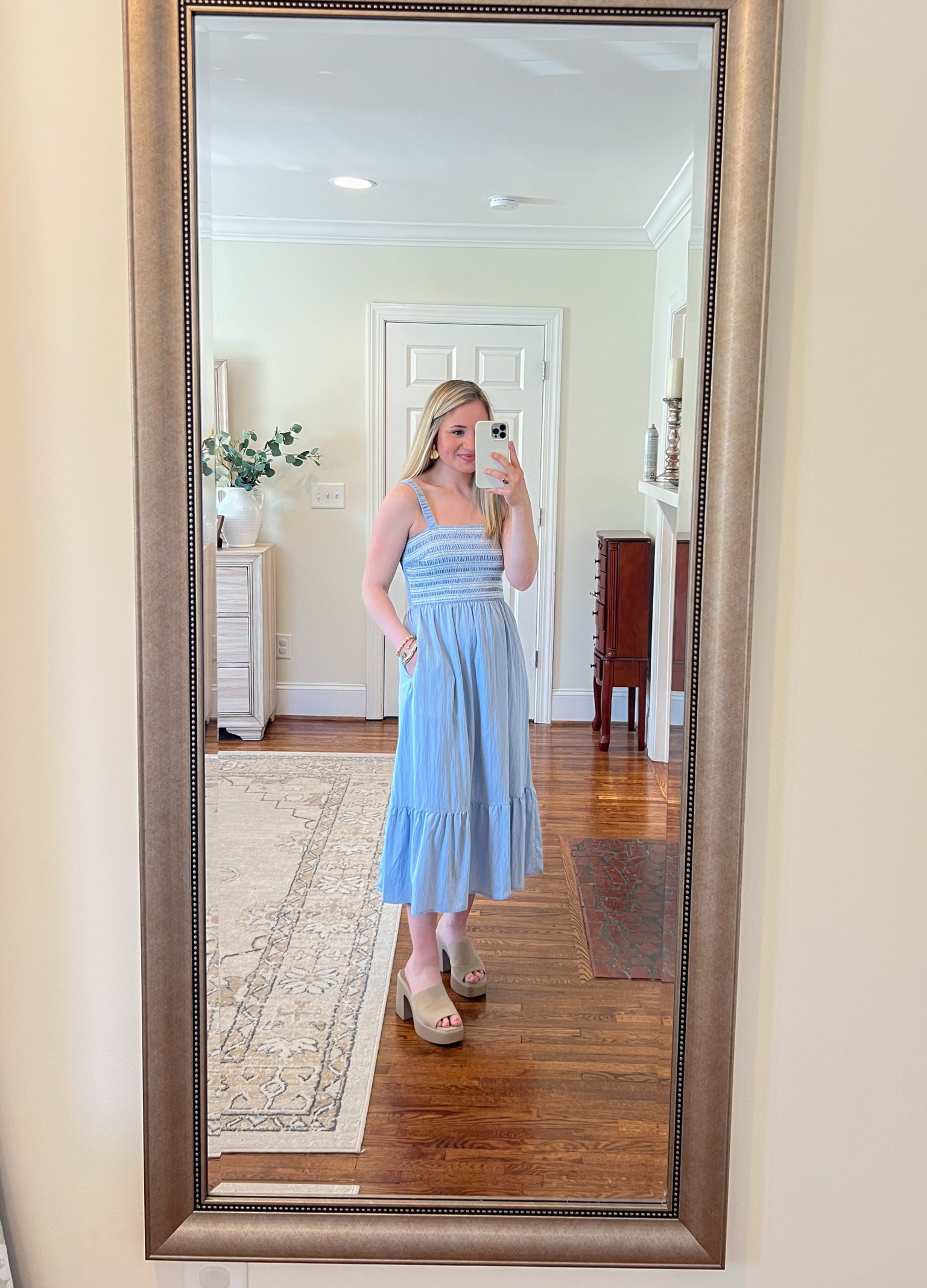 Love this flowy midi dress - runs true to size!

#LTKFindsUnder50 #LTKSeasonal #LTKMostLoved