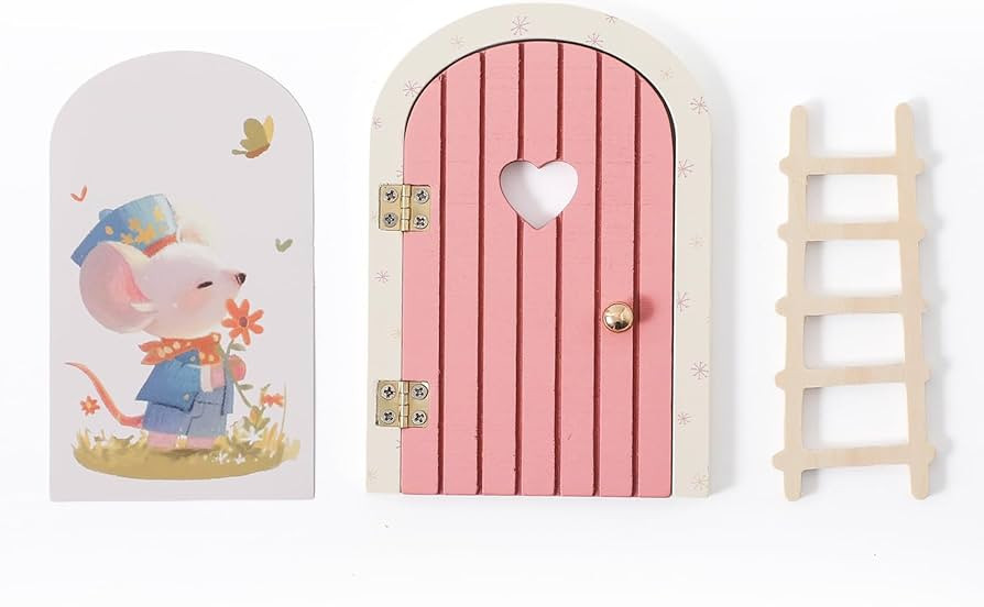 Christmas Mamimami Home Pink Wooden Magical Fairy Doors, 13cm 5.12 inch Elf Mouse Miniature Tiny ... | Amazon (US)