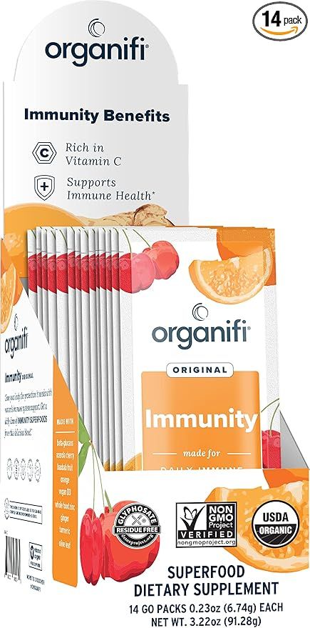 Amazon.com: Organifi Immunity - Organic Superfood Immunity Support - 14 Single Serve Packets - Im... | Amazon (US)