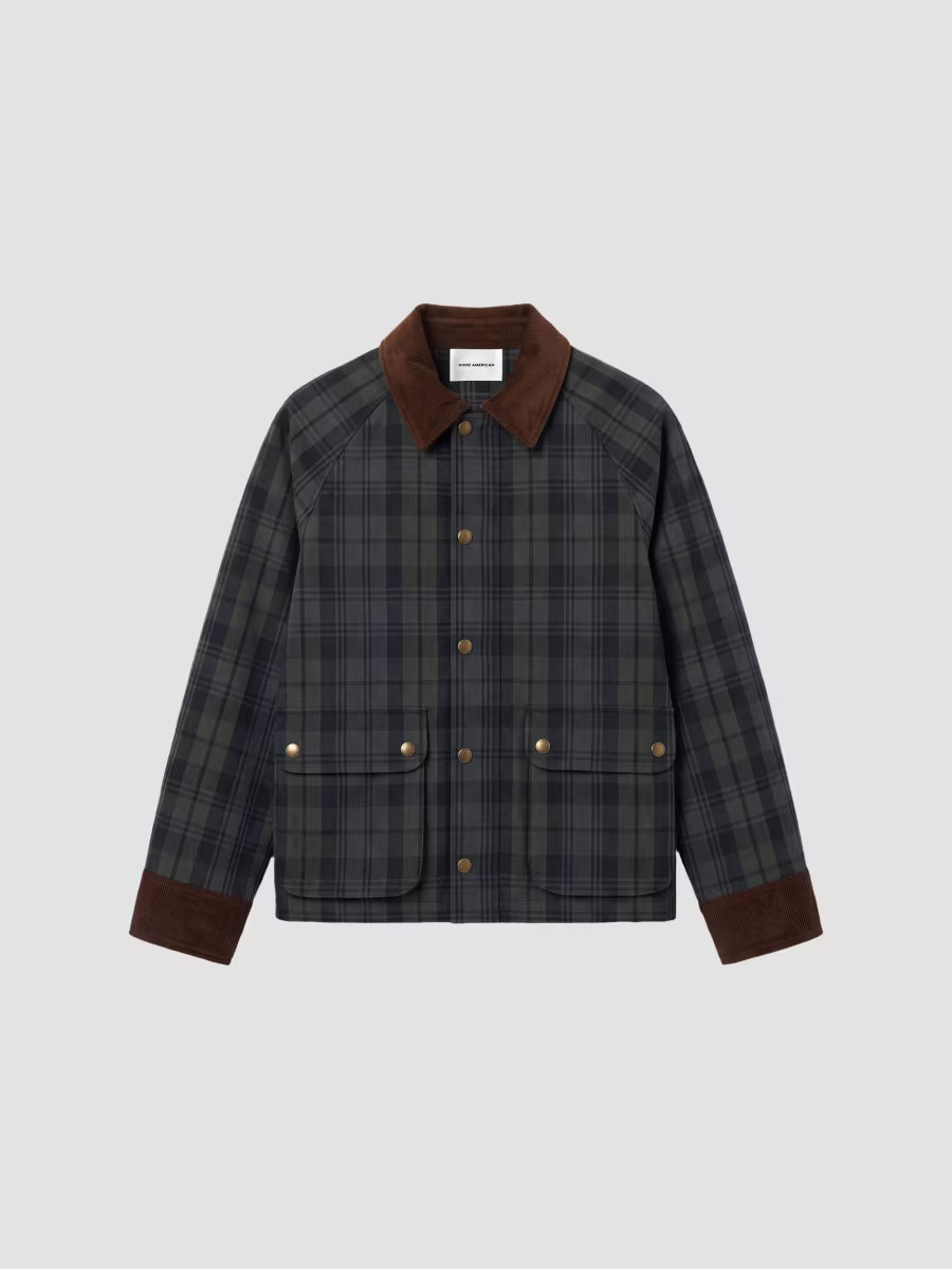 Good American Women's The Heritage Plaid Jacket - Navy Green Plaid - Size XL | Saks Fifth Avenue