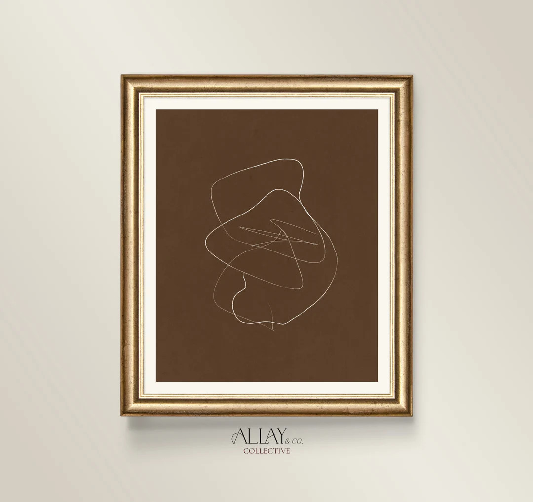 Minimal Scribble Abstract Wall Art Modern Minimalist Line Art Printable Mid Century Abstract Abst... | Etsy (US)