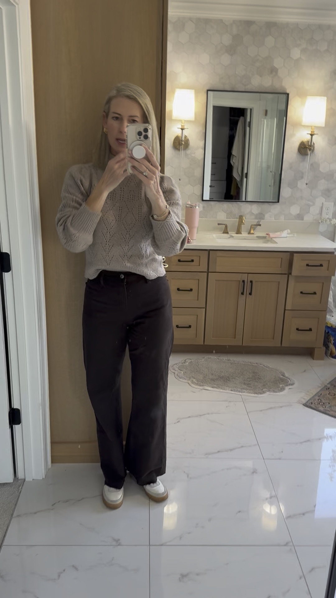 Great price on this cashmere sweater with beautiful eyelet detail and a mock neck…love it paired with these chocolate jeans 

Would be a great outfit for Thanksgiving 

Sweater wearing small
Pistola jeans size 28

#LTKOver40 #LTKSaleAlert #LTKTall