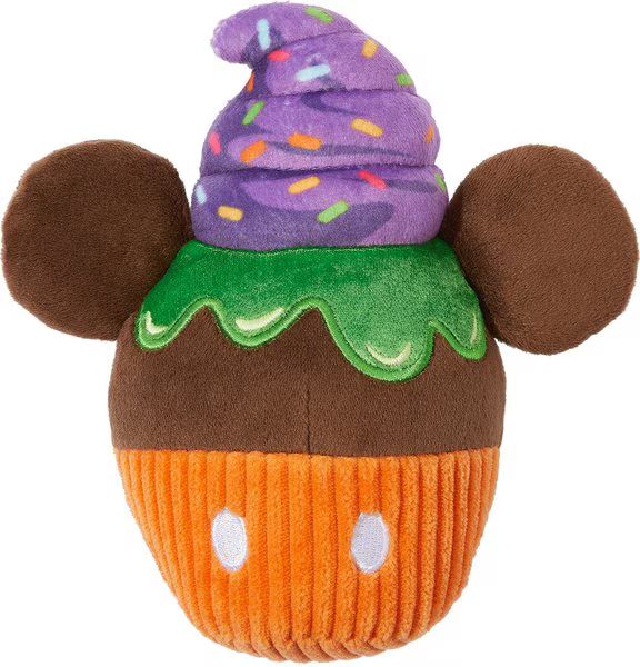 DISNEY Halloween Mickey Mouse Cupcake Plush Squeaky Dog Toy - Chewy.com | Chewy.com