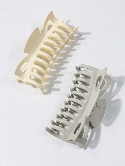 2pcs Solid Hair Claw | SHEIN
