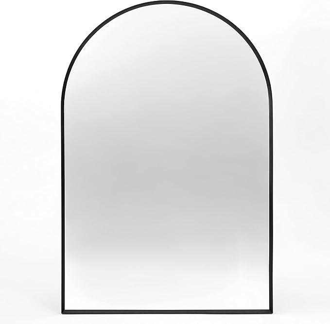 Minuover Arched Wall Mirror for Bathroom, 24"x36" Black Modern Metal Frame for Entryway Living Ro... | Amazon (US)