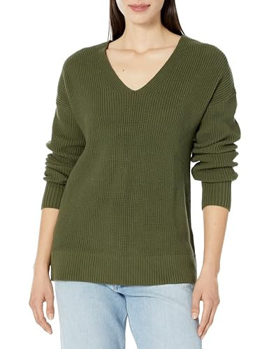 Gap Women's Maternity Cotton V-Neck Sweater, Army Jacket Green, Small | Amazon (US)