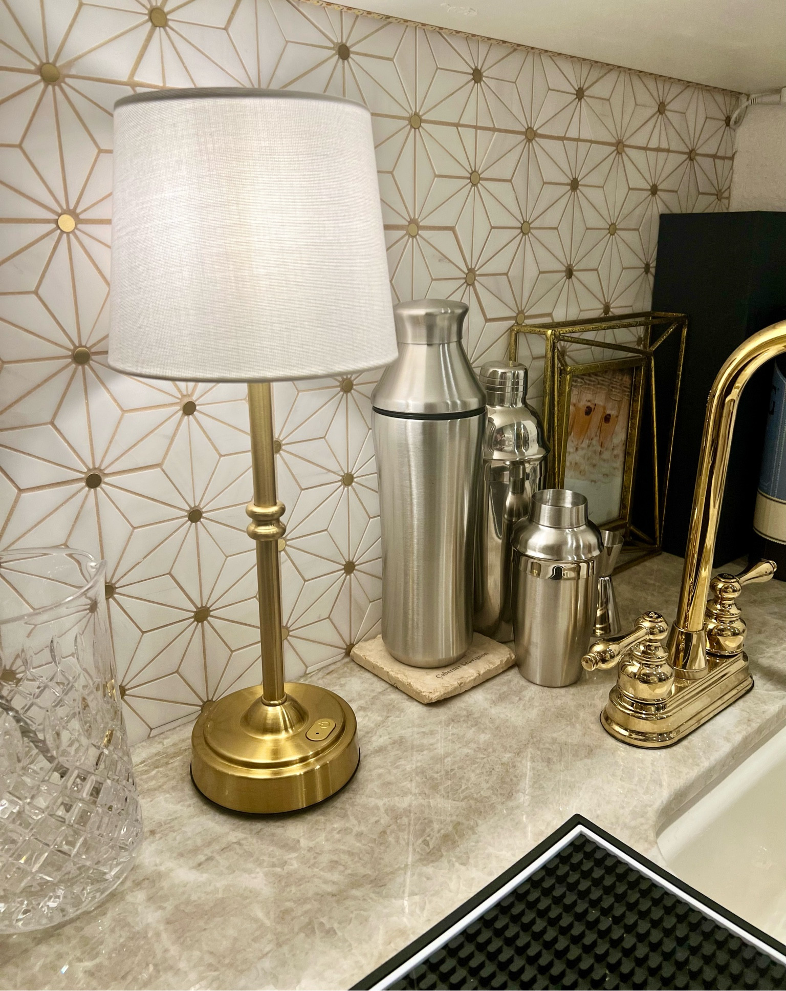 A perfect mini cordless rechargeable lamp for our bar. Adds the cutest ambiance and doesn’t require an outlet so it can be moved anywhere! 

#LTKstyletip #LTKhome #LTKfindsunder50