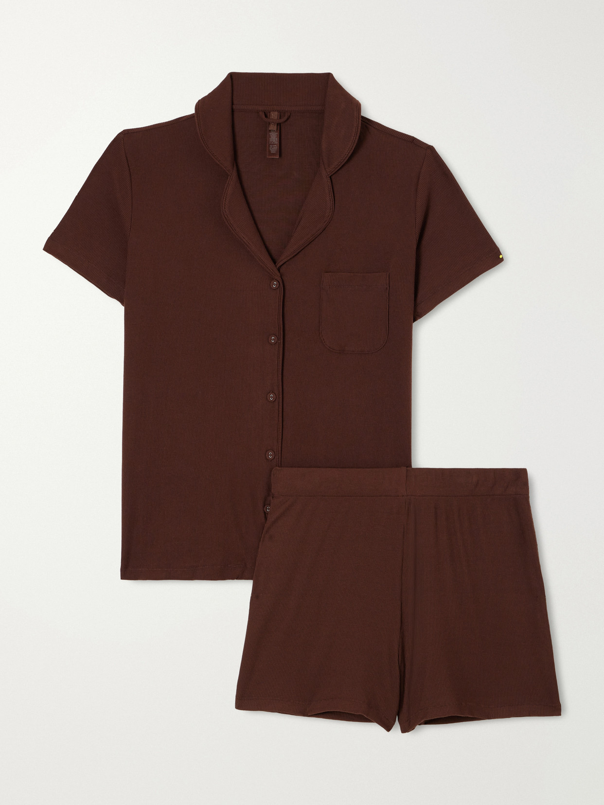 SKIMS - Soft Lounge Ribbed Modal-blend Pajama Set - Brown | NET-A-PORTER (US)