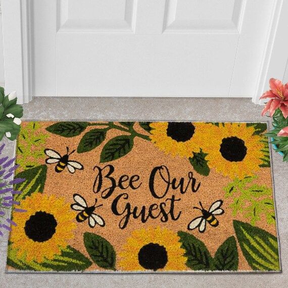 Bee Our Guest Doormat Seasonal Spring Doormat Welcome | Etsy | Etsy (US)