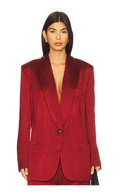 Smythe Shawl Collar Oversized Blazer in Crimson from Revolve.com | Revolve Clothing (Global)