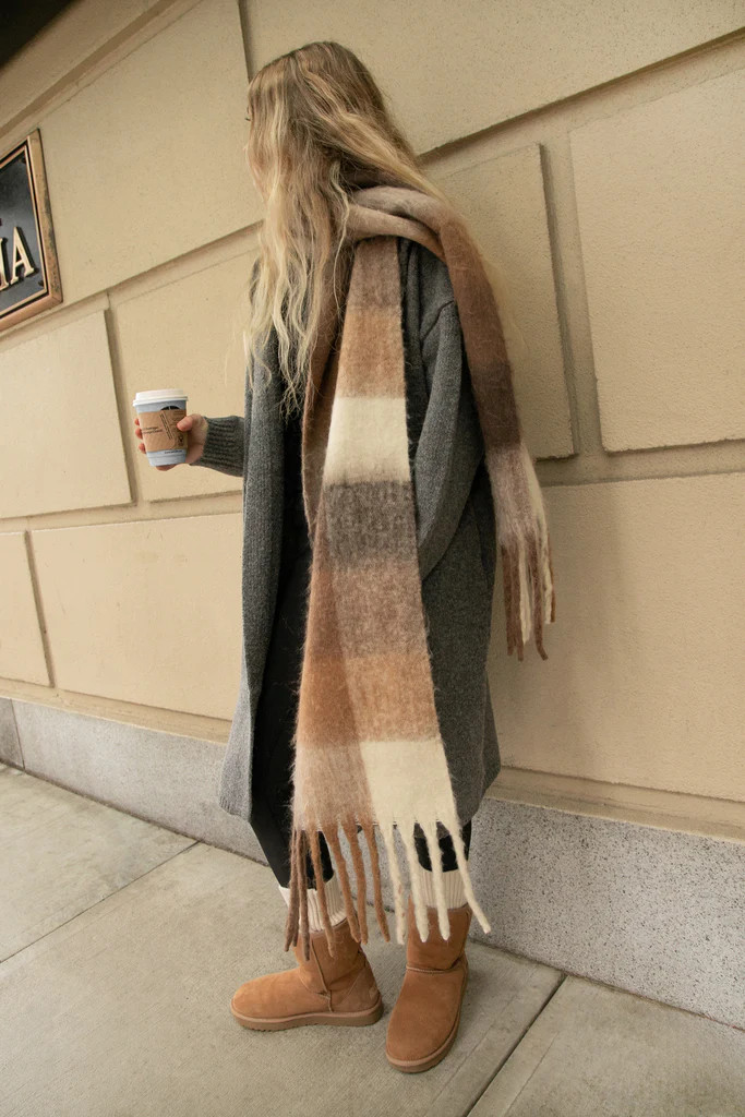 PATTERNED SCARF WITH TASSELS | OAK + FORT