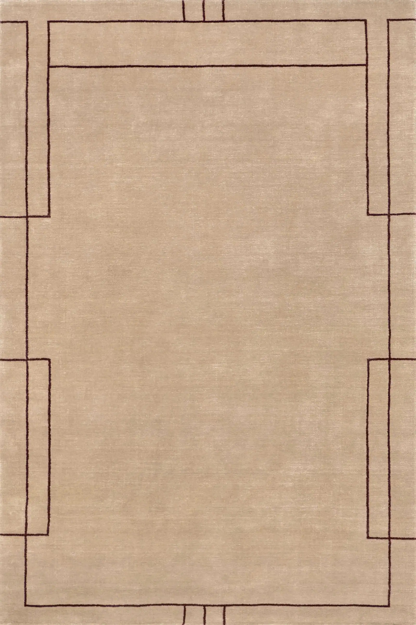 Nile Bordered Wool-Blend Rug | Tan | Rugs USA