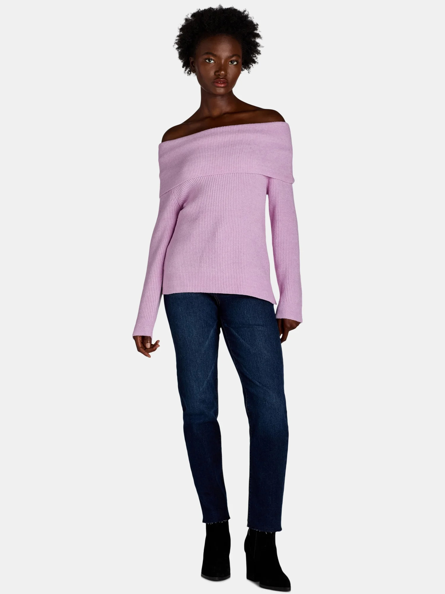 Time and Tru Women's Off Shoulder Sweater, Sizes XS-XXXL | Walmart (US)