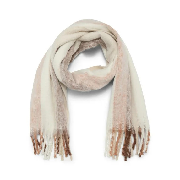 Time and Tru Women's Blanket Scarf, One Size, Ivory Tan Multi | Walmart (US)