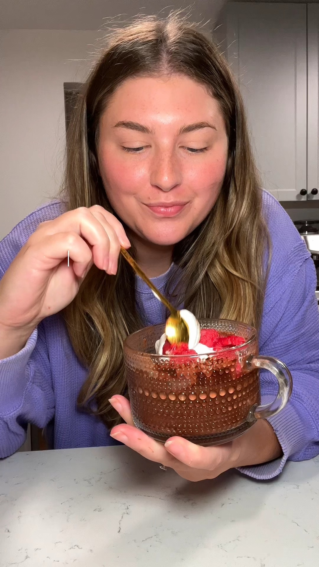 Wearing an XL in the purple sweatshirt, glasses from Amazon, linking all other kitchen stuff! 