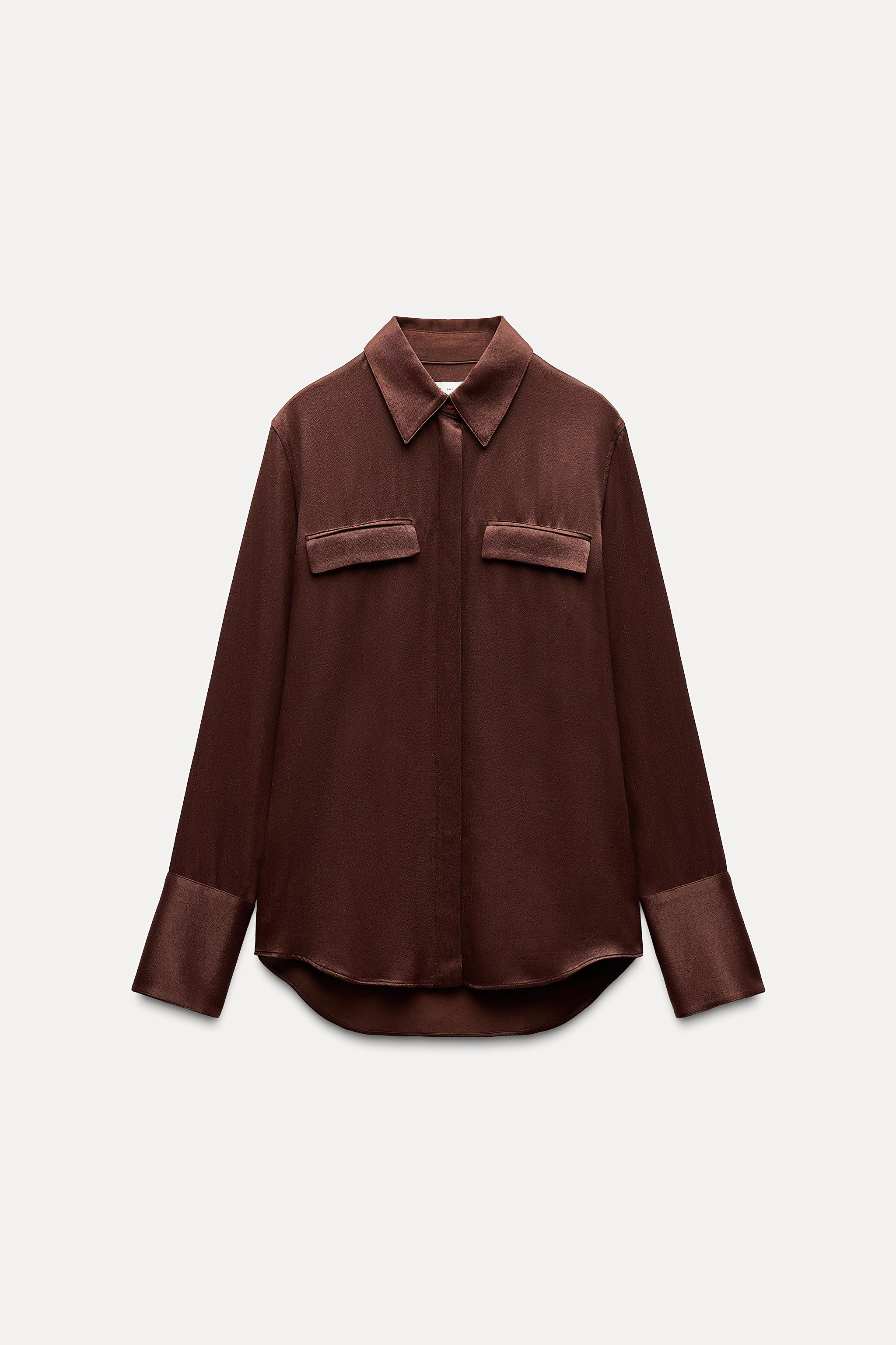 SATIN EFFECT POCKET SHIRT ZW COLLECTION | Zara US