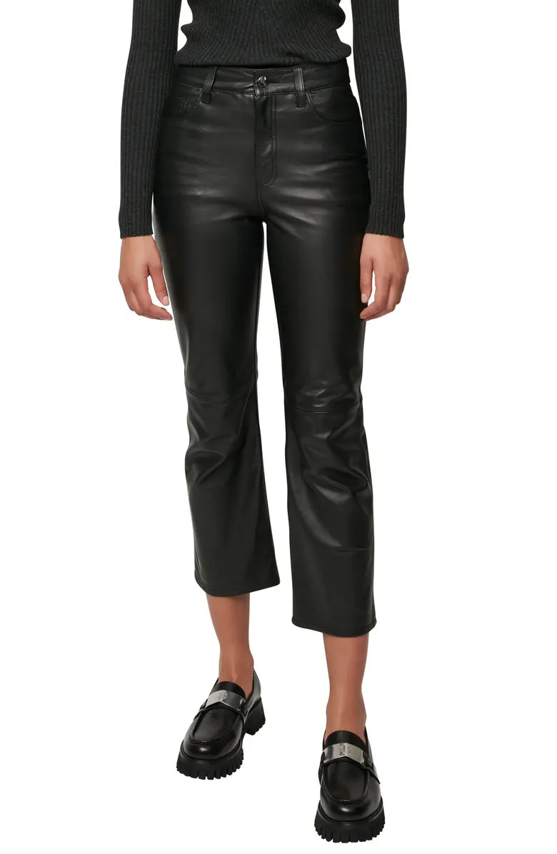 maje Perry Crop Flare Leather Pants | Nordstrom | Nordstrom