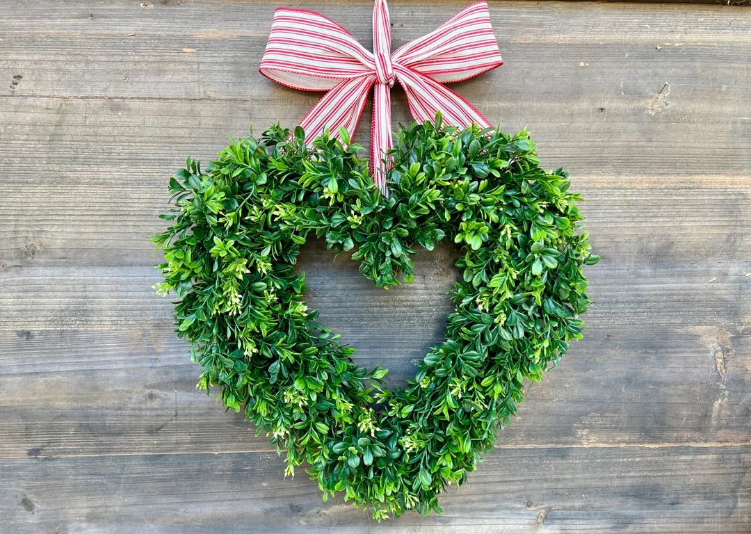 Valentine's Day Wreath  Boxwood Heart Wreath  Farmhouse - Etsy | Etsy (US)