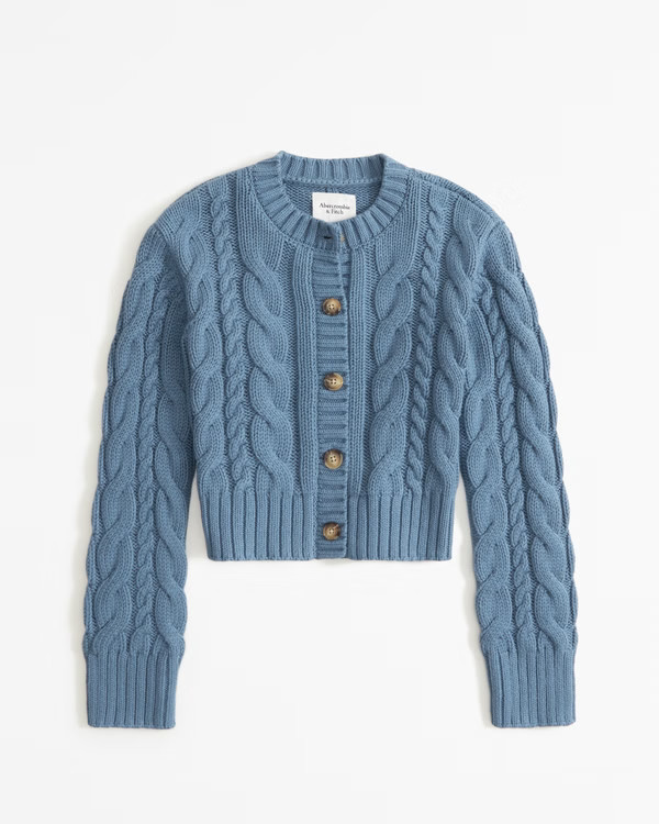 Cable Short Cardigan | Abercrombie & Fitch (US)