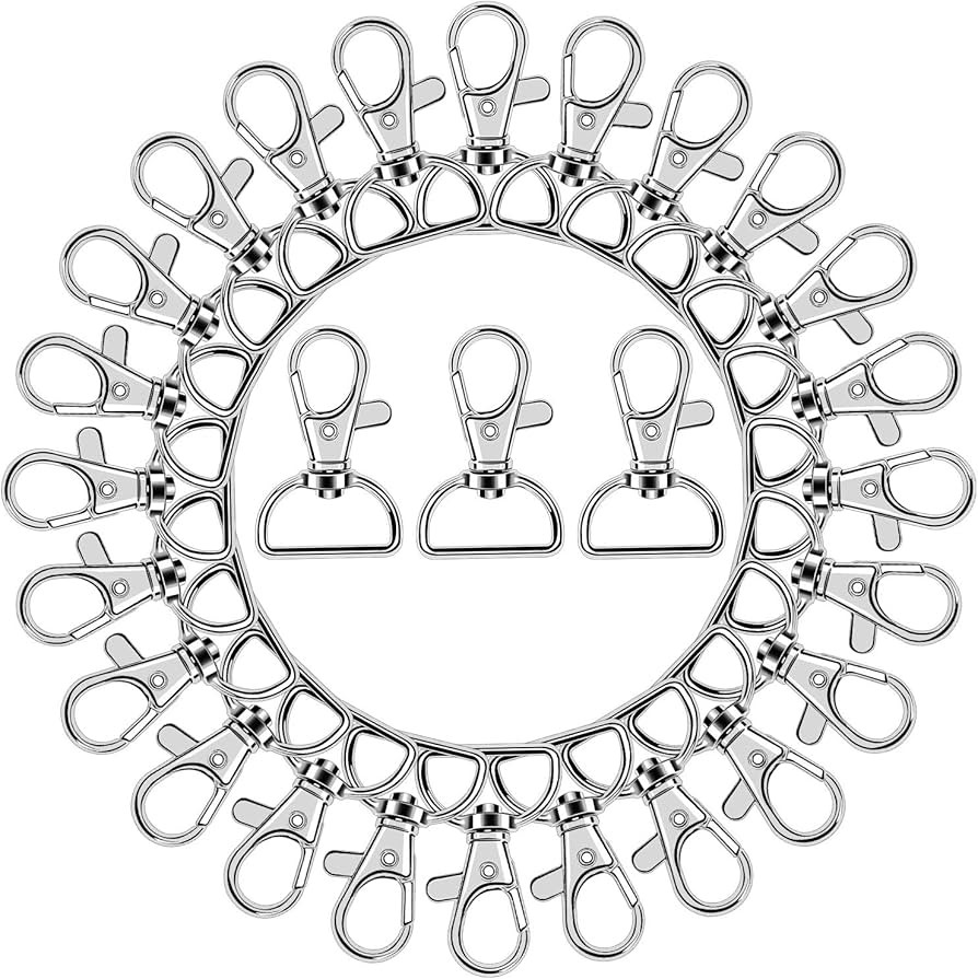 50PCS Swivel Clasps Lanyard Snap Hooks, Premium Key Chain Clip Hook Lobster Claw Clasp for Keycha... | Amazon (US)